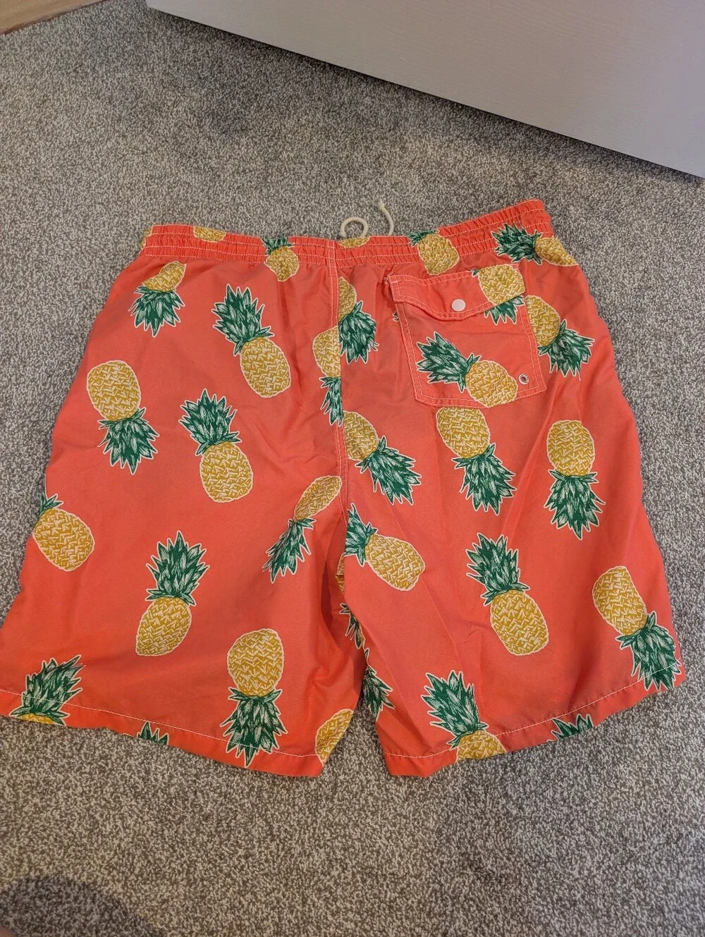Old Navy Men's Pineapple Print Swim Trunks Orange XL